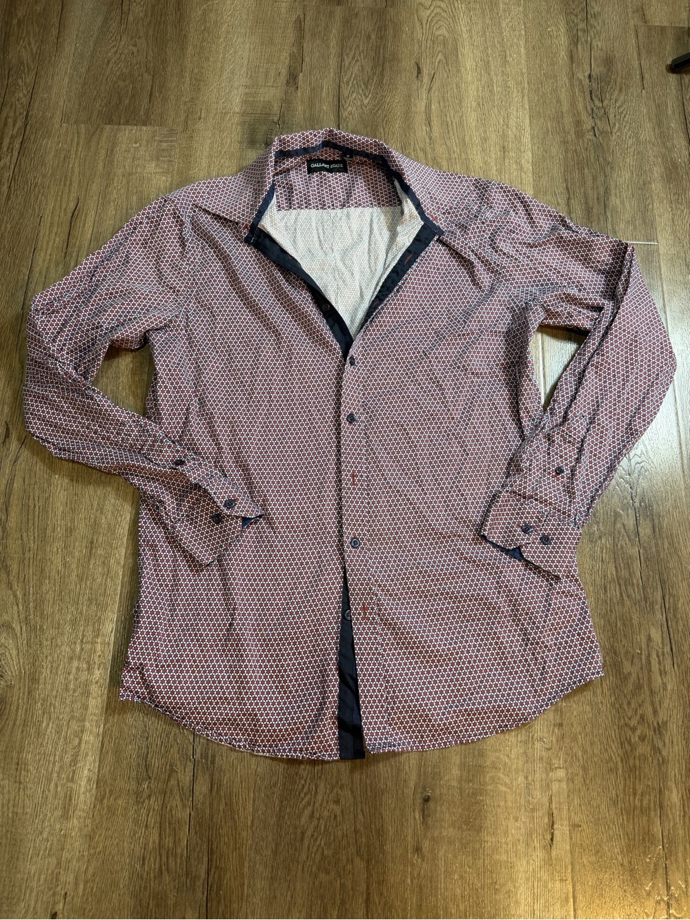 Men's Patterned Long-Sleeve Shirt - Pink